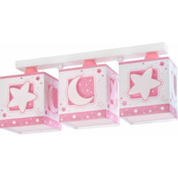 Dalber - Lampadario Plafoniera a 3 faretti Luna Rosa - Multicolor