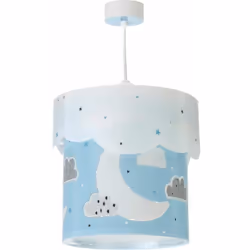 Simpatica lampada a sospensione Piccola Luna firmata Dalber, azienda spagnola che produce lampade per bambini dal 1988. Le la ...