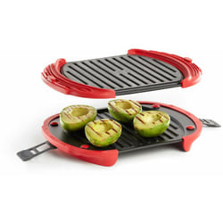 Lekue - Lékué 0220600R14 Griglia xl per Microonde, in Acciaio Inox, Rosso/Nero