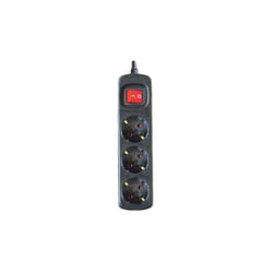 Silver Electronics - Cordone elettrico con 3 spine, interruttore e cavo 1,5m Nero