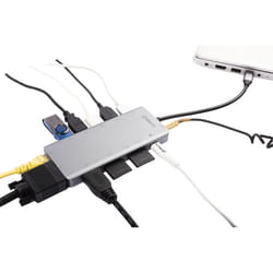 SilverHT 17126 replicatore di porte e docking station per laptop USB 3.2 Gen 1 (3.1 Gen 1) Type-C Nero