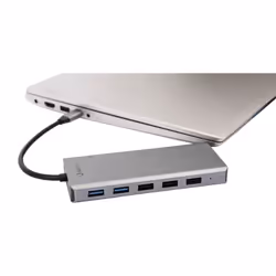 SilverHT 17126 replicatore di porte e docking station per laptop USB 3.2 Gen 1 (3.1 Gen 1) Type-C Nero