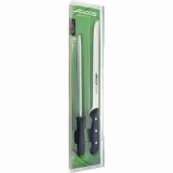 Set di coltelli per prosciutto e affilatura Arcos Maitre 151900 in acciaio inox Nitrum e mango in polipropilene 2 pezzi in va ...