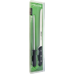 Set di coltelli per prosciutto e affilatura Arcos Maitre 151900 in acciaio inox Nitrum e mango in polipropilene 2 pezzi in valigetta