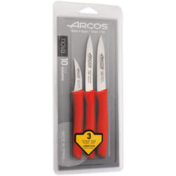 Arcos - Nova 189622 in acciaio inox Nitrum e mango di colore rosso Polipropilene 3 pezzi blister