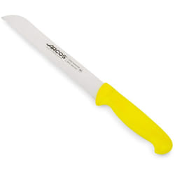 Coltello panero(perlato) Arcos Colore - Prof 291400 acciaio inox Nitrum e mango polipropilene ergonomico giallo e lama 20 cm, coperchio del display