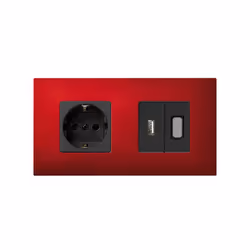 Simon 2700627-080 Placca copripresa e copri interruttori Rosso