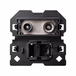 Simon 10000470-039, RJ-45 + SAT, 3 modulo/moduli, UTP, Nero, Metallo, Termoplastica, IP20