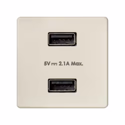 Simon 2701096-031, 2x USB, Avorio, Termoplastica, IP20, CE, 120 - 230 V