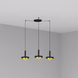 Faro 20160-3L, Nero, Oro, Acciaio, IP20, II, E27, 15 W