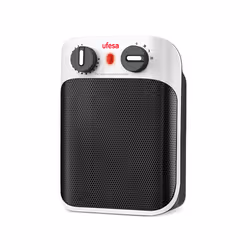 Ufesa CC1800IP, Riscaldatore ambiente elettrico con ventilatore, Interno, Pavimento, Tavolo, Nero, Bianco, Manopola, 1800 W