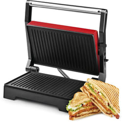 Ufesa - PR1000 Fuji, Panini Maker-Griglia elettrica e Sandwich-Bistecchiera, 1000W, Piastra Antiaderente con apertura fino a 180º piatta, Maniglia