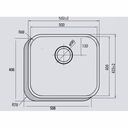 CATA CB 50-40 Lavello montato su piano Rettangolare Acciaio inox