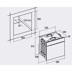 CATA CDP 780 AS 59 L 2450 W Nero, Acciaio inox