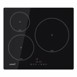 CATA IB 6303E2 BK, Nero, Da incasso, 59 cm, Piano cottura a induzione, Vetro, 3 Fornello(i)