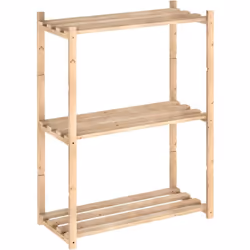 Realizzato in legno di pino, con un design pratico e semplice. Perfetto per organizzare qualsiasi ripostiglio, dispensa o mag ...