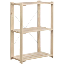 Scaffale 'nova' con 3 piani regolabili in legno di pino, 76,5x38,5x110 cm