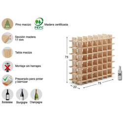 Astigarraga - Portabottiglie evolutivo Rioja per 36 bottiglie di in pino massiccio