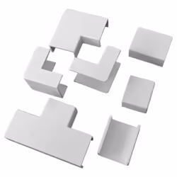 Kit accessori per mini canali di installazione 10/20mm 2 piazza piana + 1 angolo esterno + 1 interno + 1 derivazione t + 2 co ...