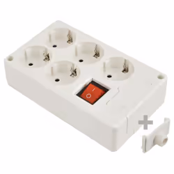Bipolare multiprise 5 prese laterali t/t 16a 250v bianco + singolo interruttore cucitura 8105il . . . 3500W Consumo di watt : ...