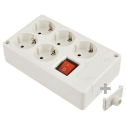 Solera - Bipolare multiprise 5 prese laterali t/t 16a 250v bianco + singolo interruttore cucitura 8105il