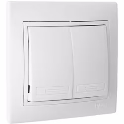 Doppio interruttore / interruttore 10ax 250v collegamento a vite 83x81x10mm Contatti argento ad alta resistenza alla pausa. M ...