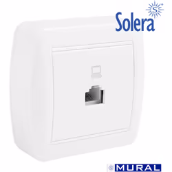 Presa telefonica rj45 5e cat 5e 74x72x28mm. ingressi per canali de 10x12mm, 10x16mm e 10x22mm, terminali de foro s. murale so ...