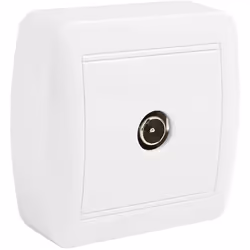Presa singola antenna per tv 74x72x28mm Iscrizioni per canali 10x12mm, 10x16mm e 10x22mm, fori di terminazione. S. Mural sole ...