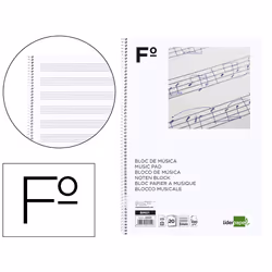 Liderpapel BM01, Monocromatico, Bianco, 20 fogli, 100 g/m², Carta rigata, Universale