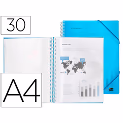 Liderpapel EC09, Project folder, A4, Blu, Fascia elastica, 310 mm, 250 mm