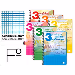 Liderpapel BF53, Monocromatico, Colori assortiti, Opaco, 80 g/m², Carta quadrettata, Copertina rigida