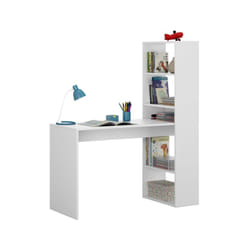 Hogar24 - scrivania e libreria reversibile 'duplo' bianca, 120x53x144 cm