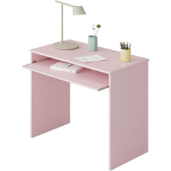Hogar24 - Scrivania, Scrittoio per ufficio con ripiano, Tavolo da studio porta pc da ufficio o cameretta, Tavolo da studio, cm 90x54h79, Rosa