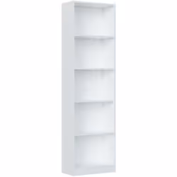 LIBRERIA POMONA - Mobile portalibri alto a 5 ripiani, Scaffale da ufficio o cameretta, Scaffale moderno con scomparti, cm 52x ...