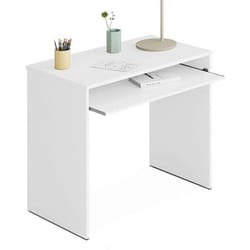 Hogar24 - Scrivania, Scrittoio per ufficio con ripiano, Tavolo da studio porta pc da ufficio o cameretta, Tavolo da studio, cm 90x54h79, Bianco