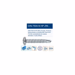 7504-N Vite autoperforante PH2 bombata HP, ideale per applicazioni su metallo e legno. Con dimensioni di 4,8x38 mm, offre ott ...