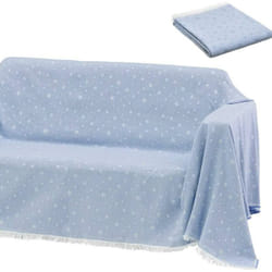 Lolahome - Coperta Copri Divano Piedi Letto Multiuso 180x290cm Fantastia Stelle Azzurro