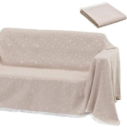 Lolahome - Coperta Copri Divano Piedi Letto Multiuso 180x290cm Fantastia Stelle Beige