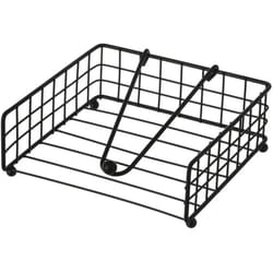Portatovaglioli da Tavola Forma Quadrata Nero Industrial in Metallo 19x19x7 cm