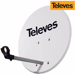 Antenna parabolica diam.63cm disco offset in alluminio colore bianco televes. con fibra di vetro. antimagnetica, resistente a ...