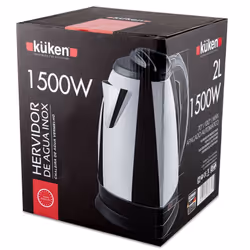 Küken 33670 bollitore elettrico 2 L 1500 W Nero, Acciaio inox