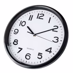 Küken 33676, Parete, Orologio al quarzo, Rotondo, Nero, Bianco, Plastica, Stilo AA
