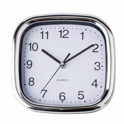 Küken 33677, Parete, Orologio al quarzo, Rettangolo, Argento, Bianco, Plastica, Stilo AA
