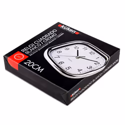 Küken 33677 orologio da parete e da tavolo Orologio al quarzo Rettangolo Argento, Bianco