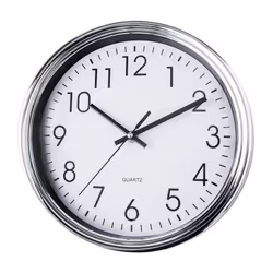 Küken 33679, Parete, Orologio al quarzo, Cerchio, Argento, Bianco, Plastica, Stilo AA