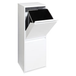 Basic Pattumiera per raccolta differenziata, 2 secchi, mobile d'acciaio per differenziata, 2 x 17 l (34 l) Bianco CR201-B - Arregui