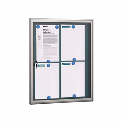 ARREGUI PAN72 Bacheca Magnetica con Anta Battente per Interni in Alluminio, con serratura e chiave, 69 x 55 x 5 cm, contiene ...
