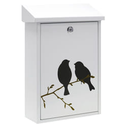 ARREGUI Premium E5601-BIR Cassetta Postale Individuale in Acciaio con Serigrafia Decorativa "Birds", Cassetta della Posta da Parete, Dimensione M