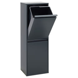 Basic Pattumiera per raccolta differenziata, 2 secchi, mobile d'acciaio per differenziata, 2 x 17 l (34 l) Grigio scuro Antracite CR204-B - Arregui