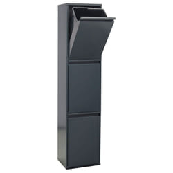 Basic Pattumiera per raccolta differenziata, 3 secchi, mobile d'acciaio per differenziata, 3 x 17 l (51 l) Grigio scuro Antracite CR304-B - Arregui